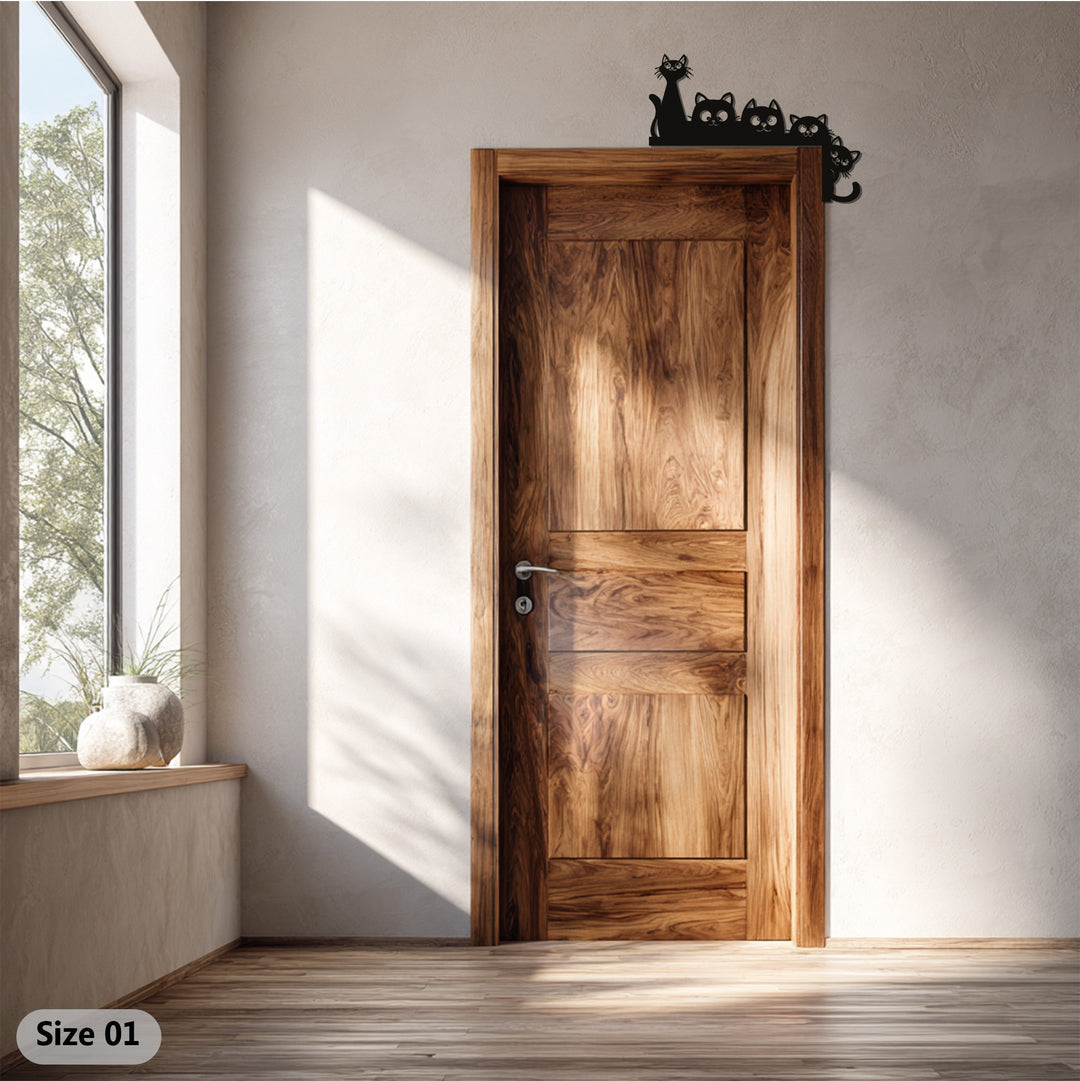 Cat silhouette metal wall art for cat lover home décor