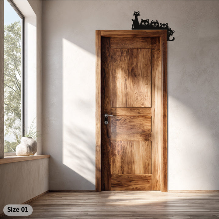 Cat silhouette metal wall art for cat lover home décor