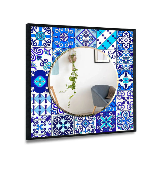 Blue Mosaic Wall Mirror - MyPhotoStation