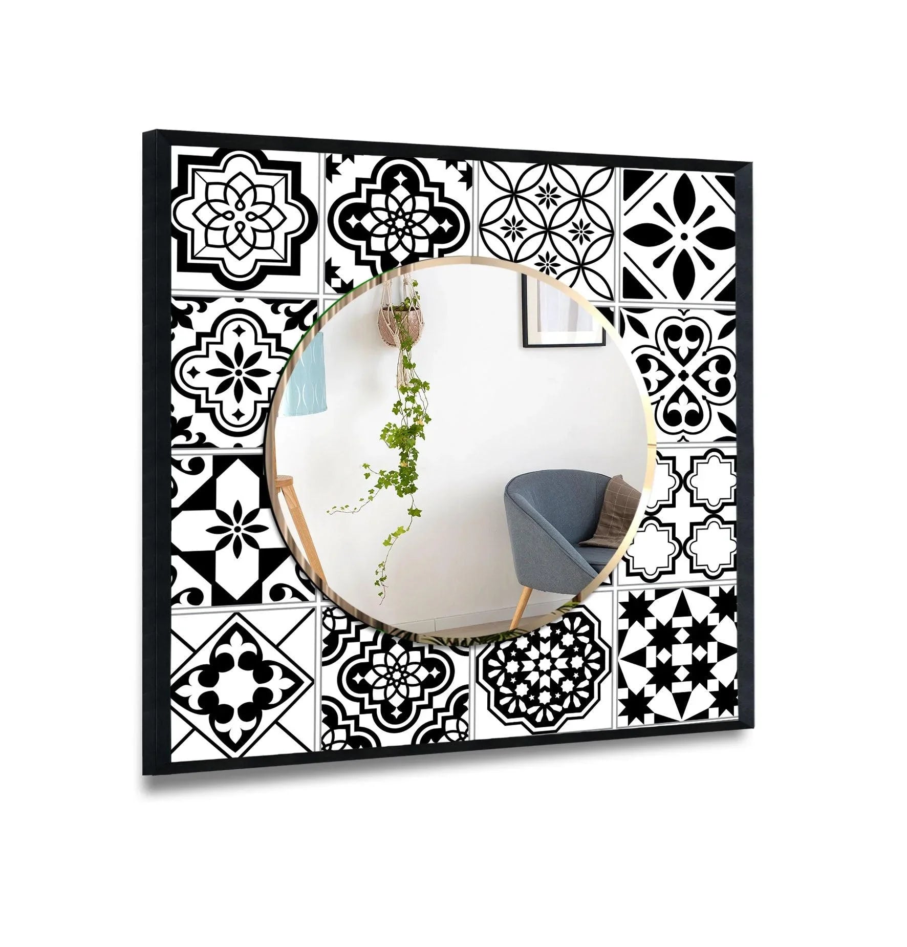 The reflective surface of this mosaic wall decorative mirror plays with the sense of movement, drawing the eye through the space with a mesmerizing unique modern wall decor effect.