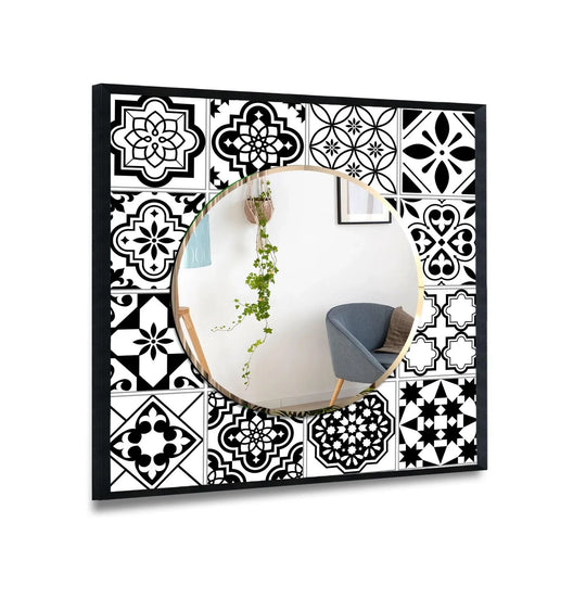 Black White Mosaic Wall Mirror - MyPhotoStation