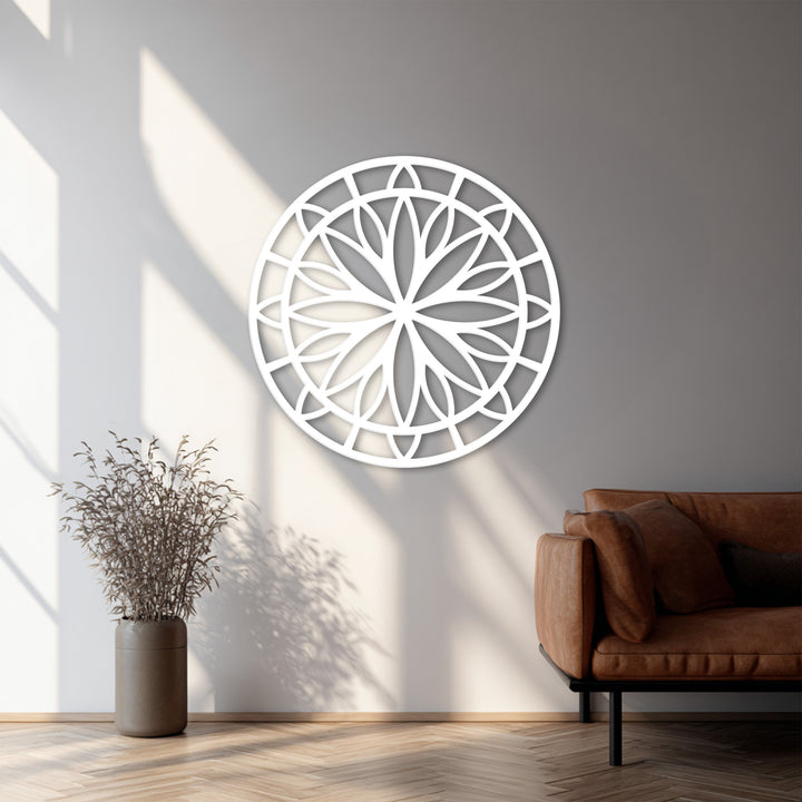 Elegant mandala metal wall art for boho and zen home design
