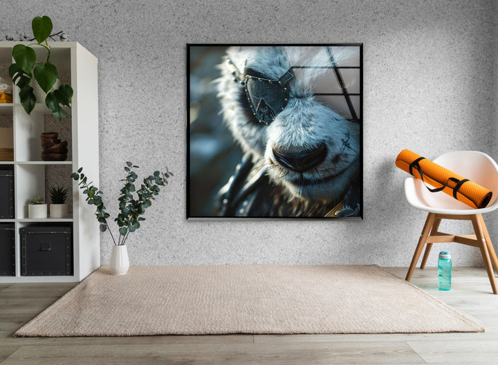 Eyepatch Panda Glass Wall Art custom glass photo prints, large glass prints