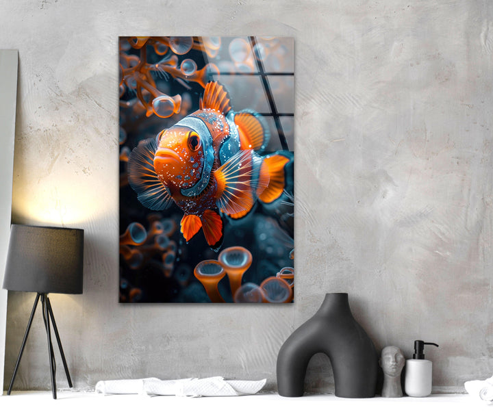 Brightly Clownfish Glass Wall Art art glass wall art, glass wall art pictures