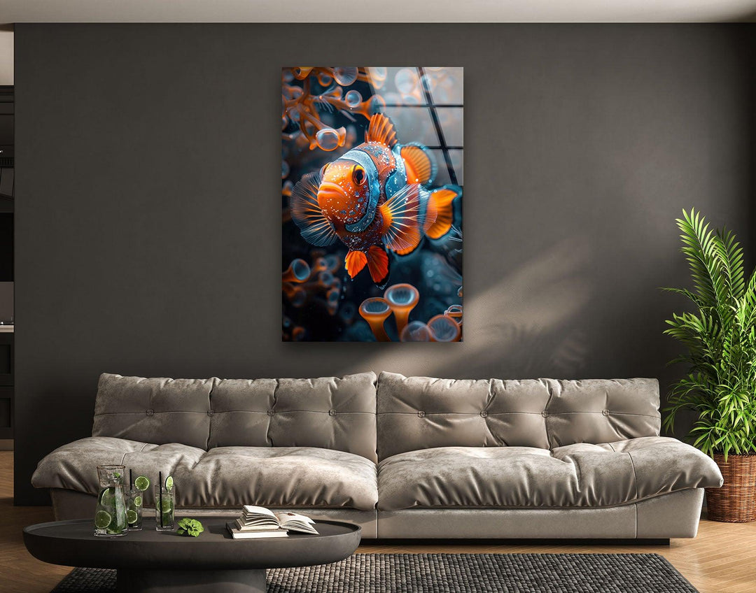 Brightly Clownfish Glass Wall Art Glass Printing Wall Art, Print photos on glass