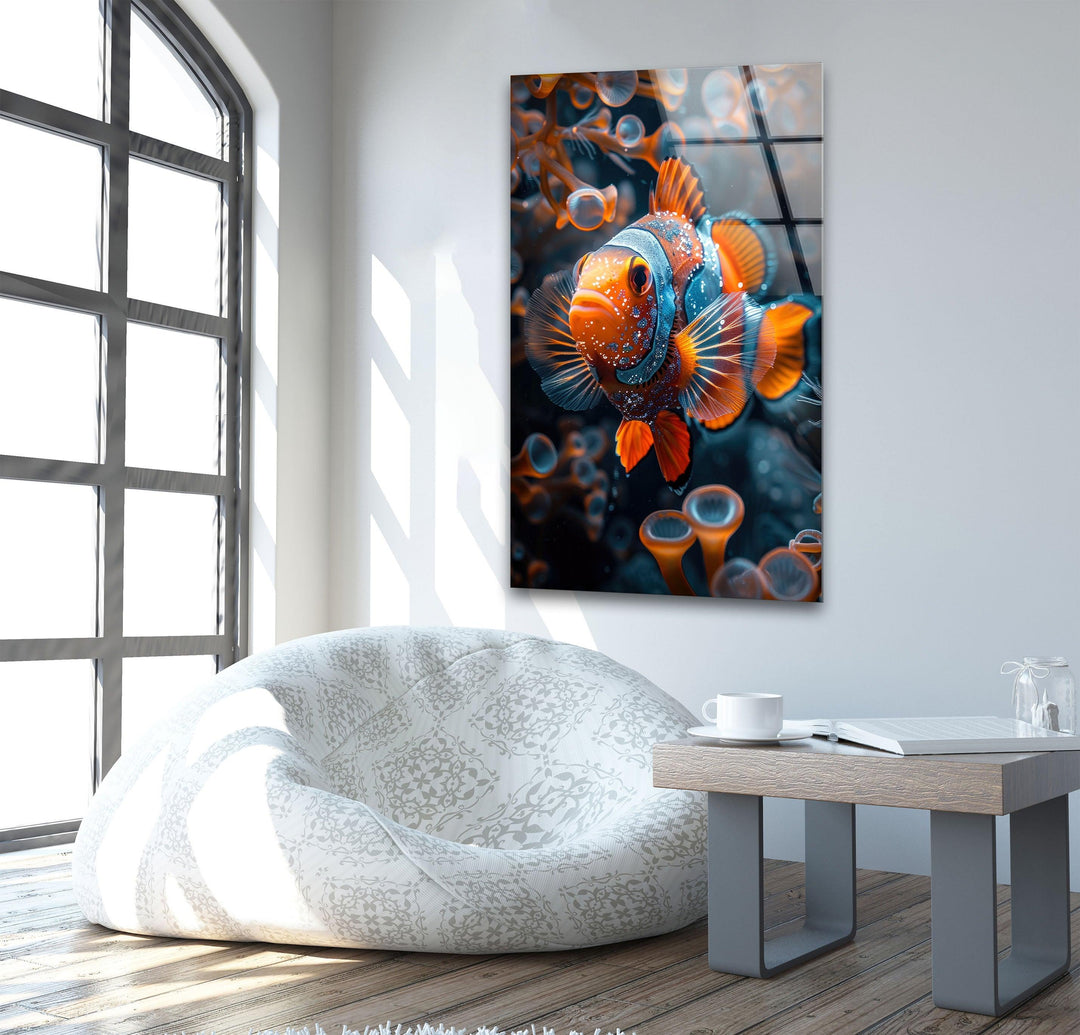 Brightly Clownfish Glass Wall Art glass photo prints, glass picture prints