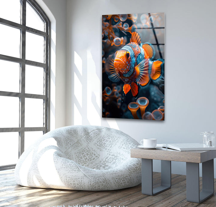 Brightly Clownfish Glass Wall Art glass photo prints, glass picture prints