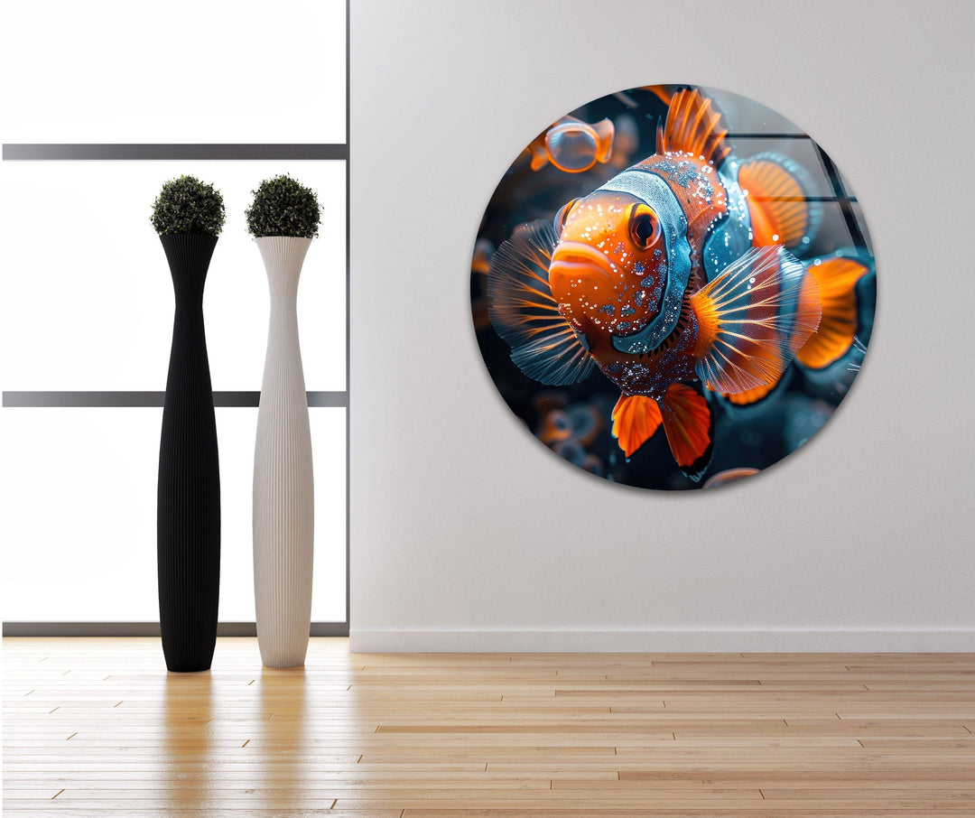 Brightly Clownfish Glass Wall Art glass image printing, glass prints from photos