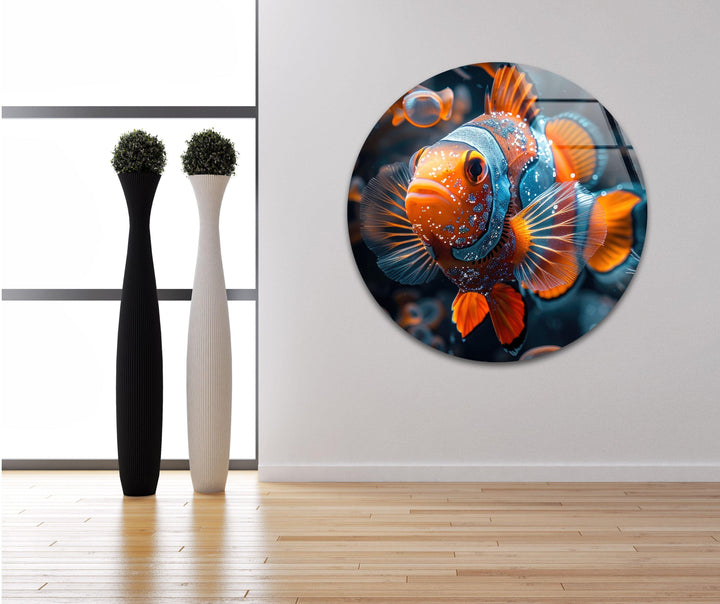 Brightly Clownfish Glass Wall Art glass image printing, glass prints from photos