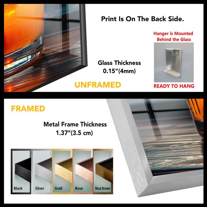 Orange Fresh Cocktailglas Wandkunst