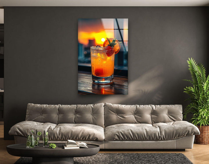 Orange Fresh Cocktailglas Wandkunst