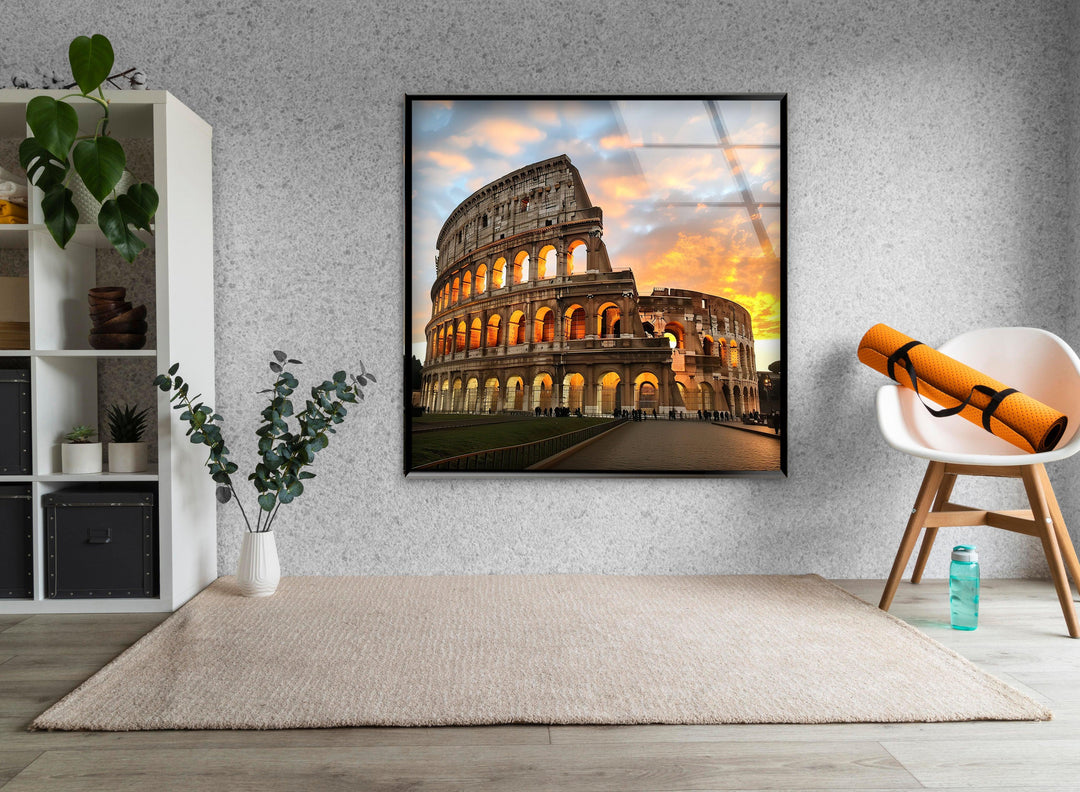 Colosseum Rome Glass Wall Art glass image printing, glass prints from photos
