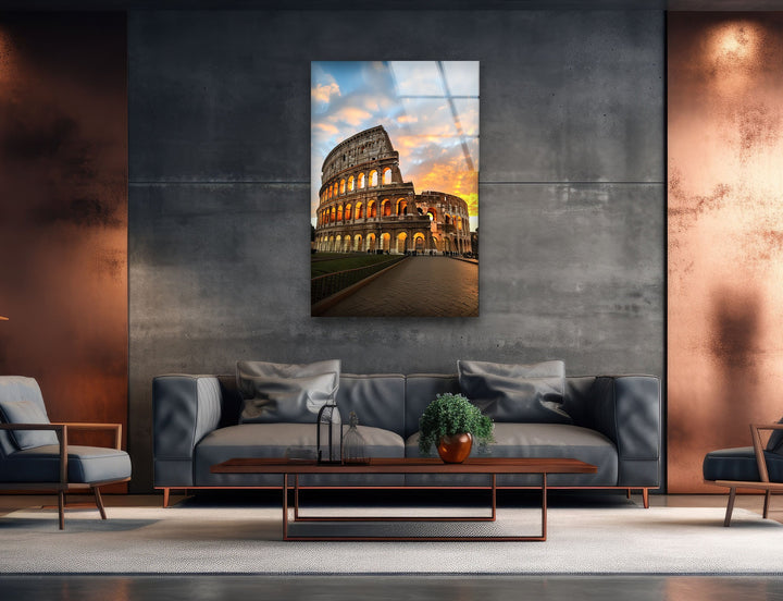 Colosseum Rome Glass Wall Art photo print on glass, prints on glass wall art
