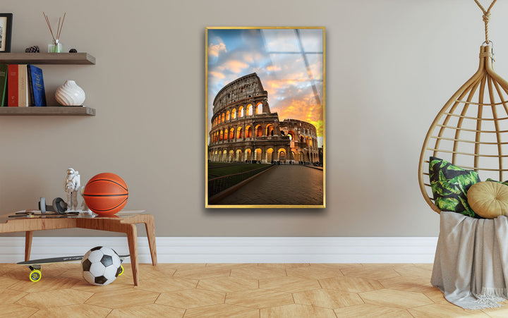 Colosseum Rome Glass Wall Art glass art painting, glass art for the Wall
