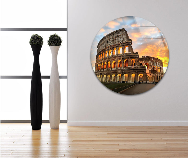 Colosseum Rome Glass Wall Art Glass Printing Wall Art, Print photos on glass
