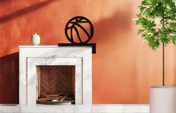 Athletic room wall décor metal basketball artwork