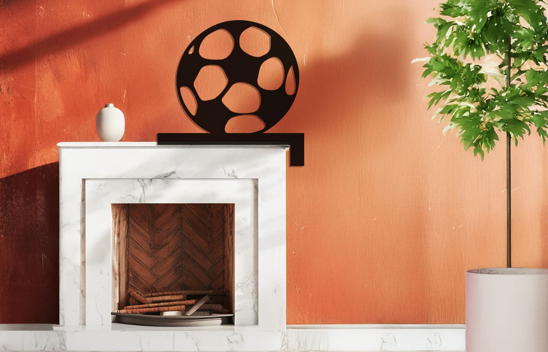 Soccer ball home décor metal wall art for players