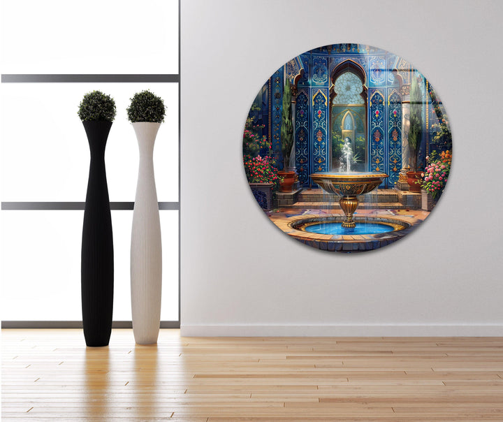 Courtyard Glass Wall Art custom glass pictures, glass art prints
