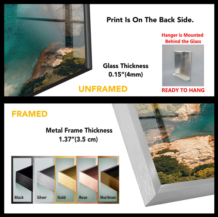 Turquoise Cove Aerial Glass Wall Art – A Stunning Coastal Escape