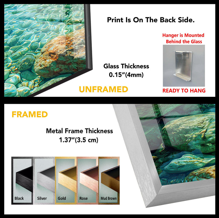 Crystal Clear Canyon Stream Glass Wall Art: A Breathtaking Natural Escape