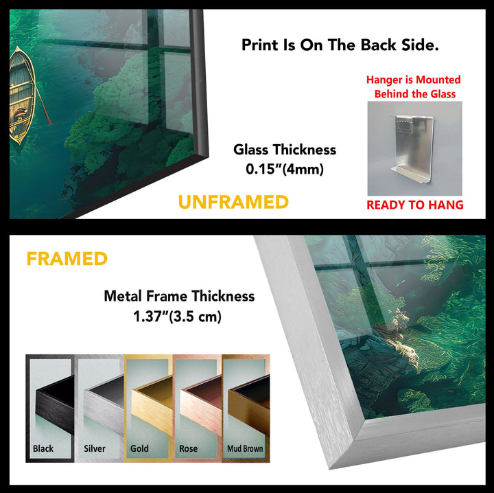 Emerald River Escape Glass Wall Art: A Tranquil Journey Through Nature