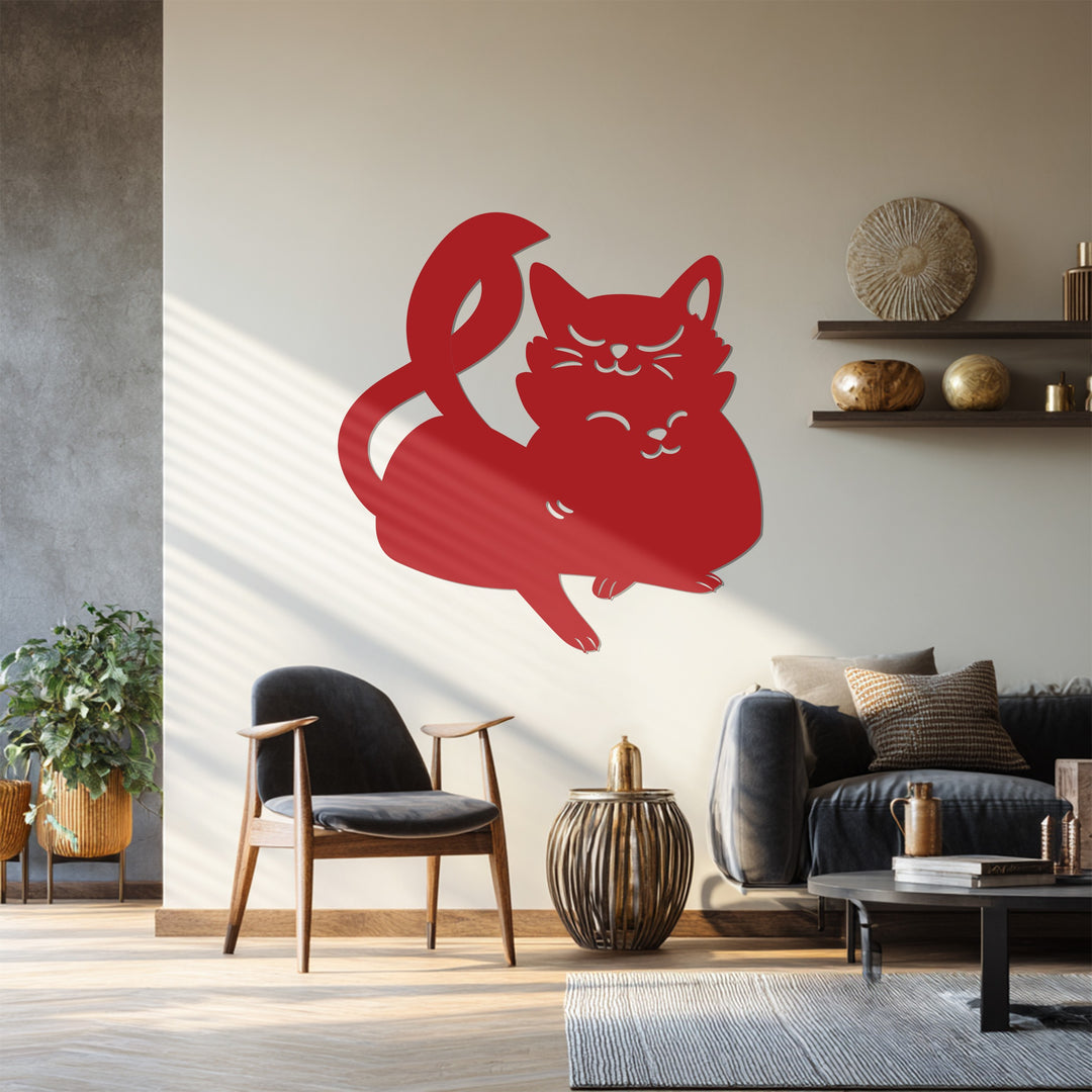 Cute kitten metal art home décor for pet lovers