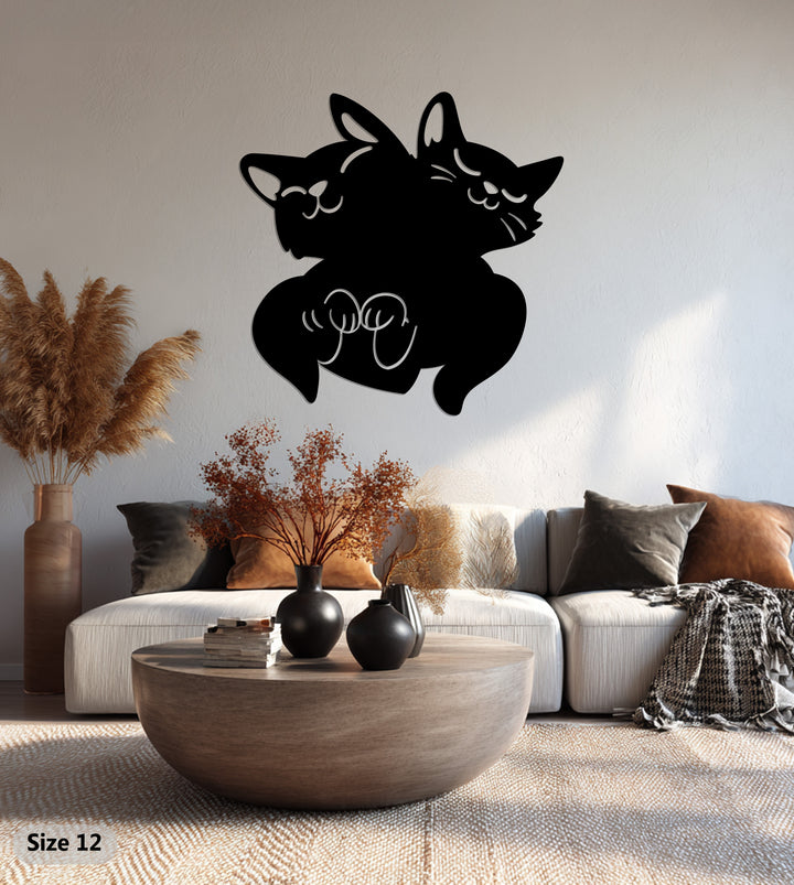 Black cats metal wall hanging for haunted home design