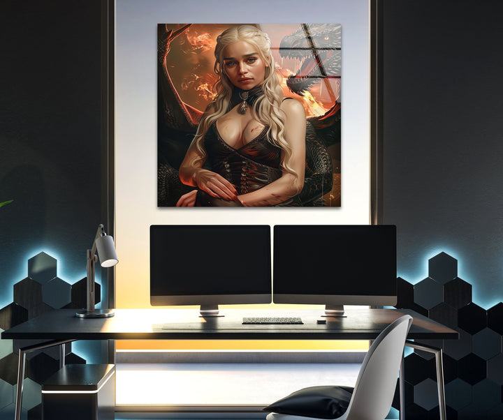 Daenerys Targaryen Art Glass Wall Art glass image printing, glass prints from photos
