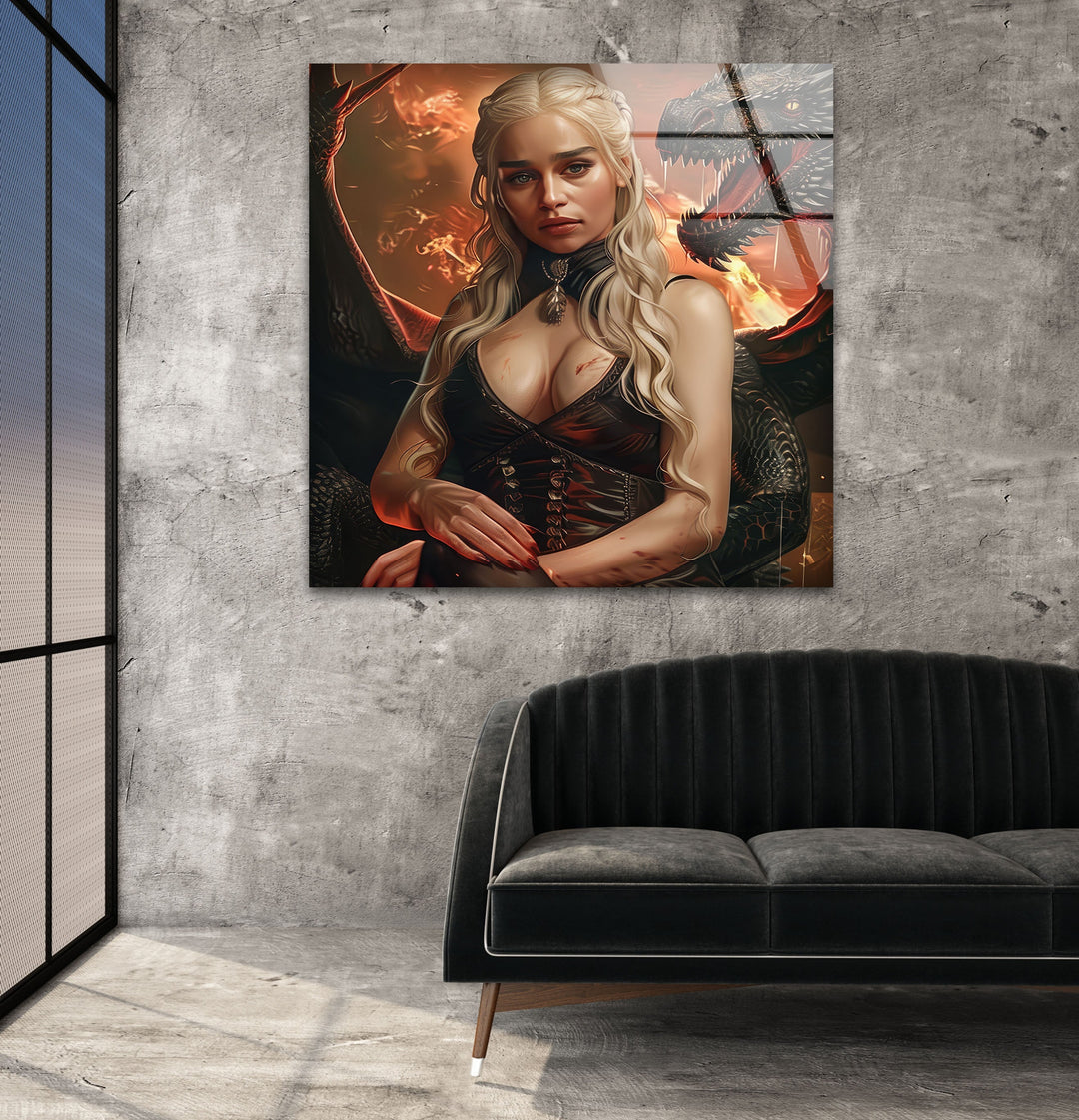Daenerys Targaryen Art Glass Wall Art Glass Printing Wall Art, Print photos on glass

