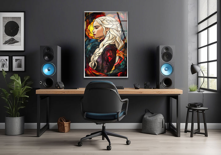 Stained Daenerys Targaryen Art Glass Wall Art Glass Printing Wall Art, Print photos on glass
