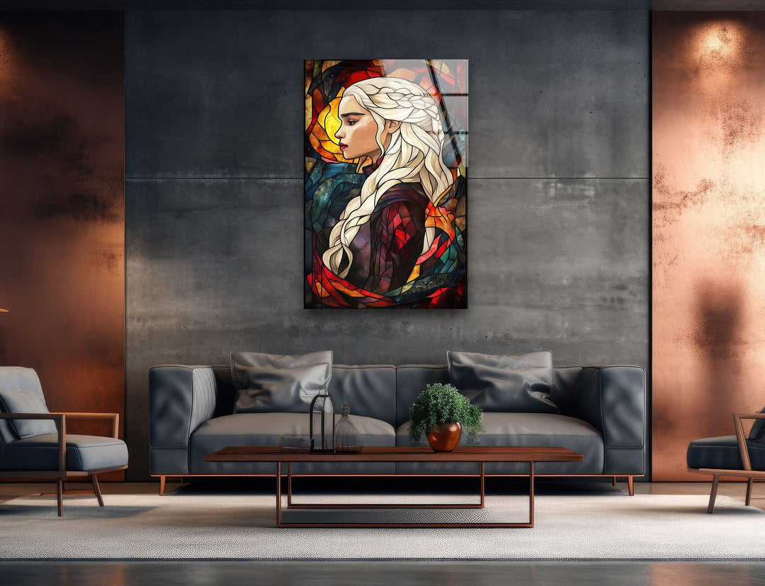 Stained Daenerys Targaryen Art Glass Wall Art glass photo prints, glass picture prints
