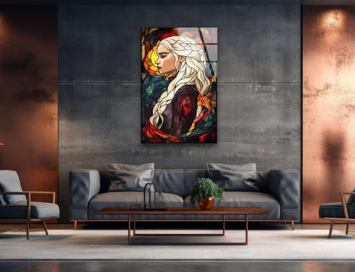 Stained Daenerys Targaryen Art Glass Wall Art glass photo prints, glass picture prints
