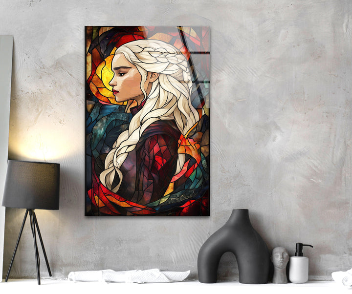 Stained Daenerys Targaryen Art Glass Wall Art glass image printing, glass prints from photos
