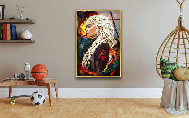 Stained Daenerys Targaryen Art Glass Wall Art glass pictures for Wall, glass prints wall art
