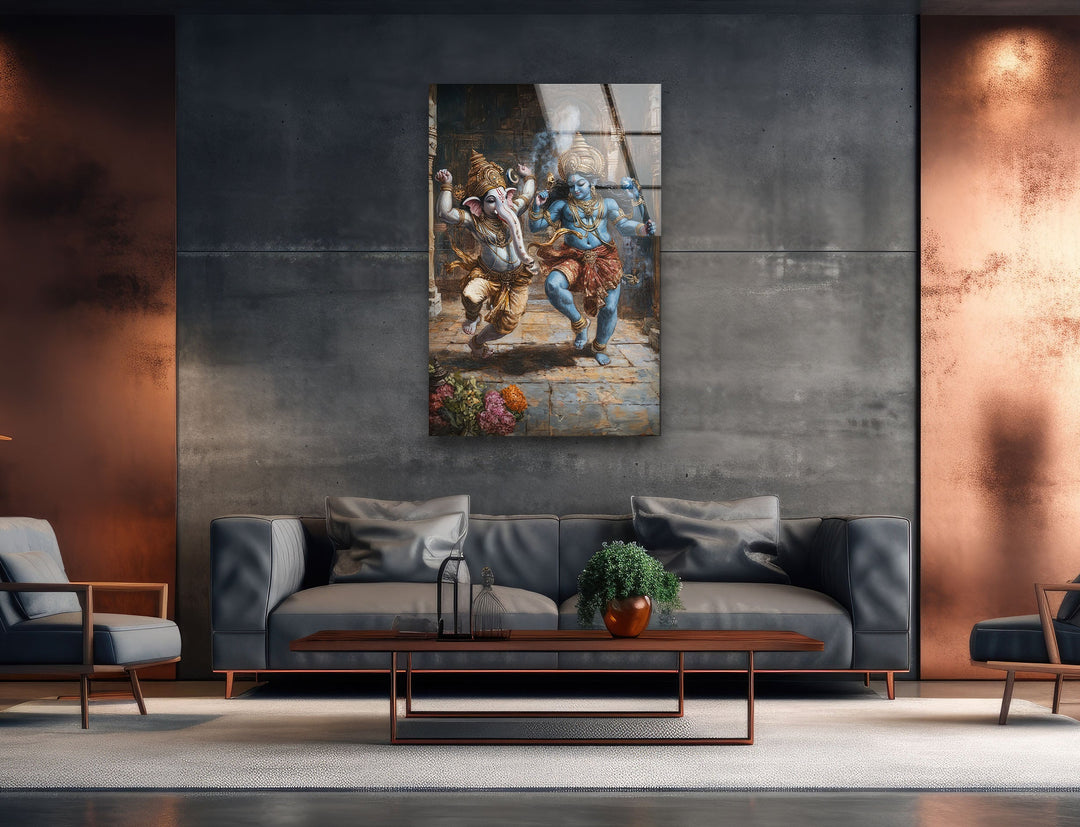 Dancing Ganesh Glass Wall Art glass image printing, glass prints from photos
