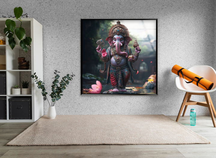 Dancing Ganesha Glass Wall Art glass image printing, glass prints from photos
