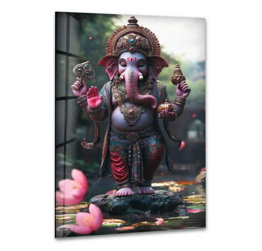 Religion features Dancing Ganesha Glass Wall Art and religious artworkGlass Wall Art features dancing Ganesha and religious artwork and divine decor for home or office