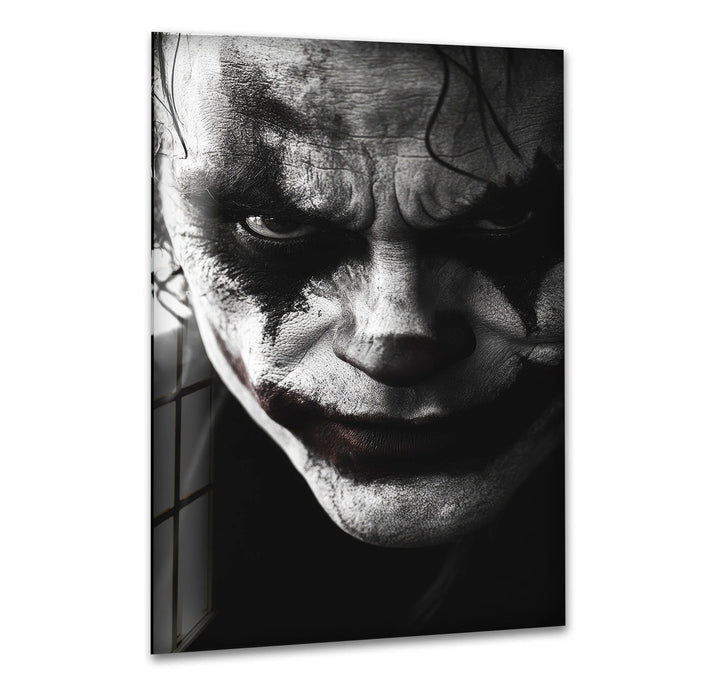 Black and White Joker Glass Wall Art glass wall decor, glass wall art decor
