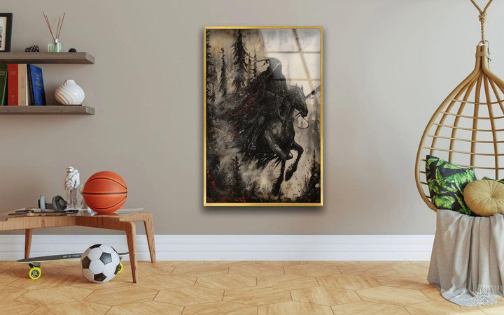 Dark Nazgul Glass Wall Art glass art painting, glass art for the Wall
