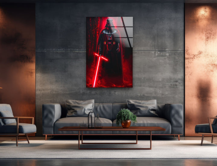 Dark Side Of The Force StarWars Glass Wall Art picture on glass wall art, photos printed on glass
