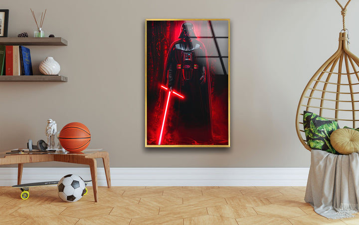 Dark Side Of The Force StarWars Glass Wall Art print picture on glass, Tempered Glass Wall Art
