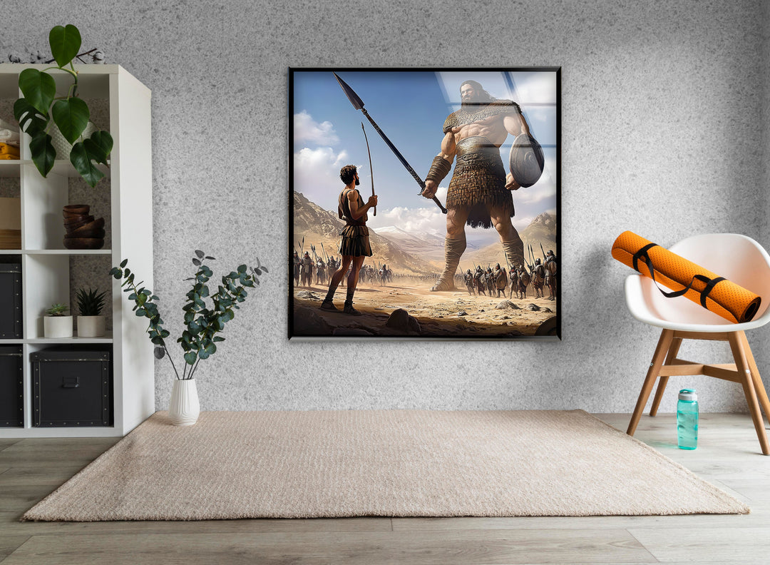 Big David Goliath Glass Wall Art glass photo prints, glass picture prints
