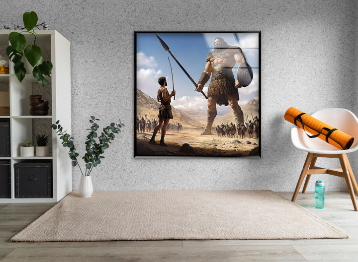 Big David Goliath Glass Wall Art glass photo prints, glass picture prints
