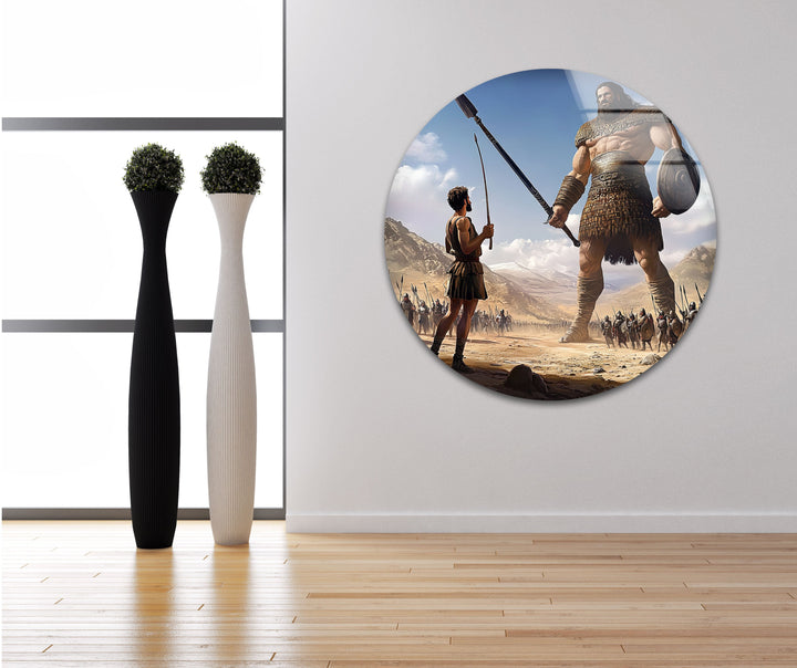Big David Goliath Glass Wall Art print on glass, glass printed photos
