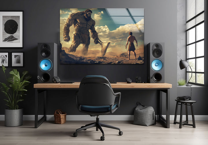 David Goliath Glass Wall Art picture on glass wall art, photos printed on glass

