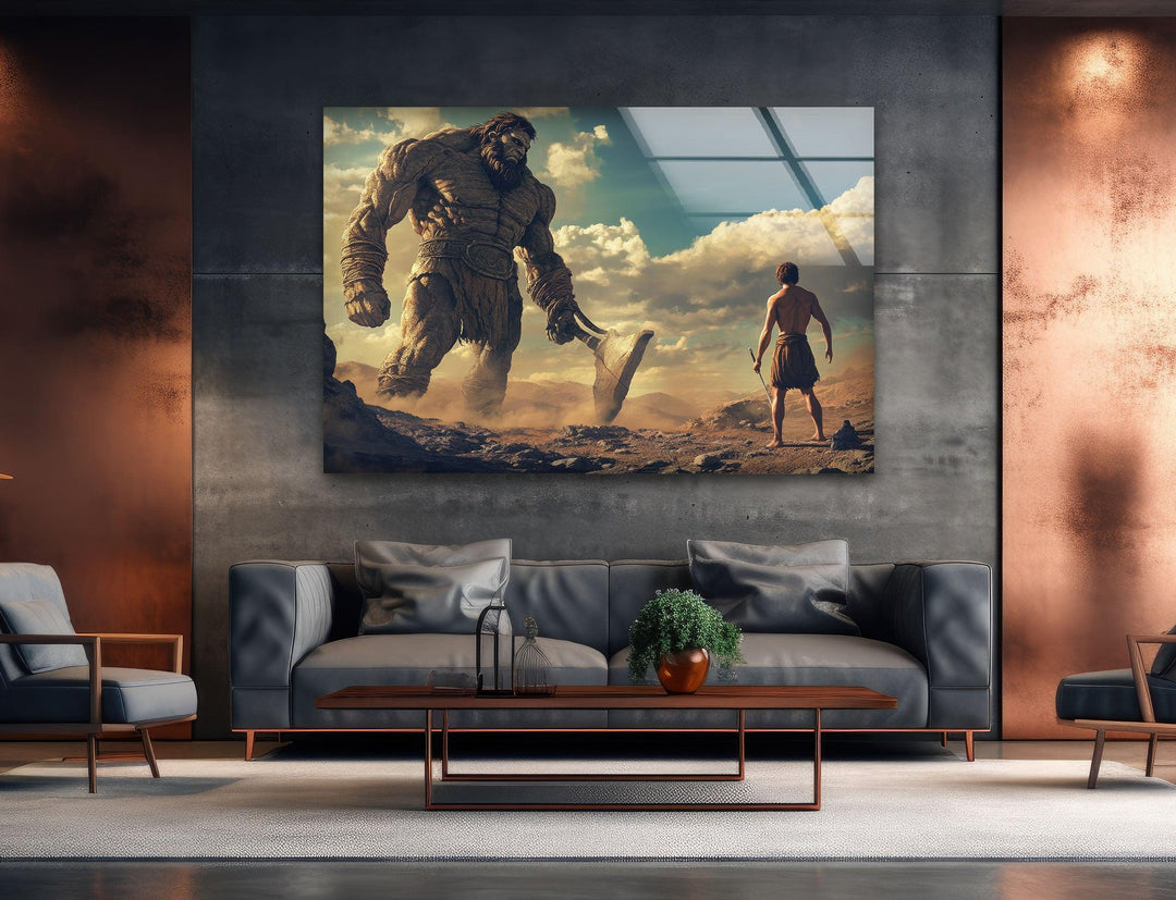David Goliath Glass Wall Art print on glass, glass printed photos
