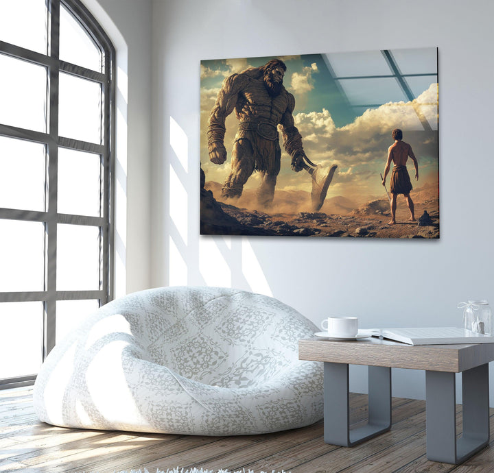 David Goliath Glass Wall Art stained glass wall art, stained glass wall decor
