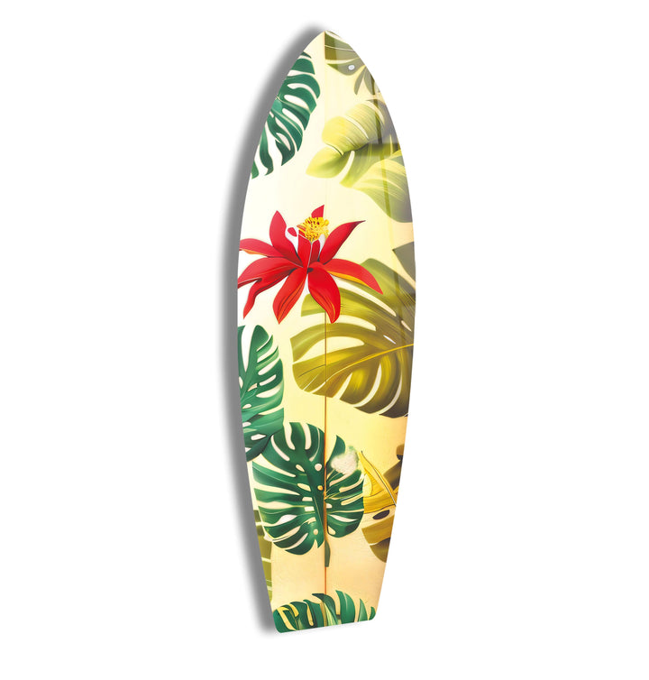 Tropische Blumen Surfbrett Wandkunst