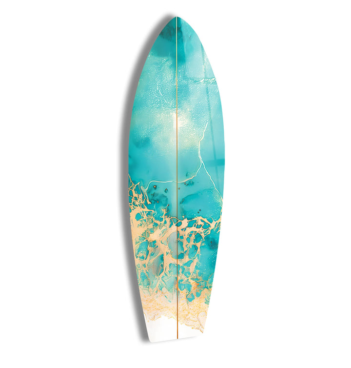 Abstrakte Meereswellen-Surfbrett-Wandkunst