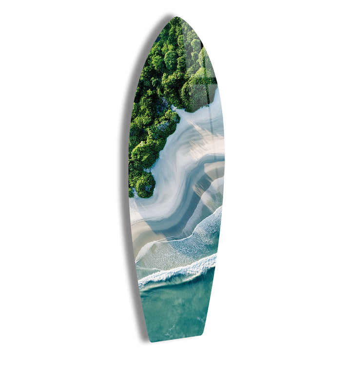 Coastal Bliss Surfbrett-Wandkunst 